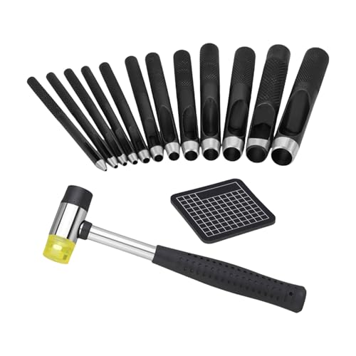 Perforatrice pour cuir en acier robuste avec son marteau - 2