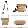 EVEOUT Mini Sac Bandoulière en Paille Femme Fille Boho été Mignon Petit Sac à Épaule Raphia Tissé à Rayures pour Plage Vacances #3