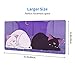 Anime Kawaii Gaming Mouse Pad - Cute Cat Large Desk Mat XL Lavender Purple Extended Mousepad - Desktop Laptop Keyboard Mouse Mat 31.5x11.8in Non-Slip Rubber Base with Stitched Edges