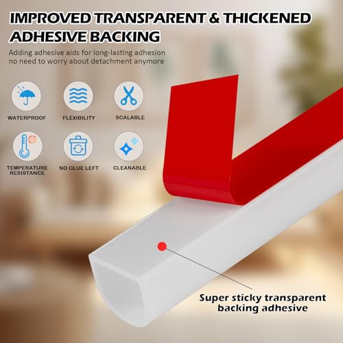 Bantie 40FT Weather Stripping Door Seal - Self Adhesive Weather Insulation Strip Weatherstripping Silicone D Shaped Seal Strip Door Frame Gap Filler/Window Soundproofing