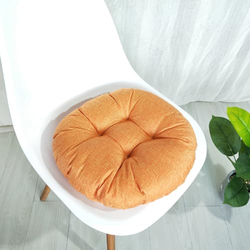 DOTBUY-SHOP 4 Piezas Cojines Sillas, Cojines Redondos Cojines de Asiento para Sillas de Terraza Decoración Cocina Patio Balcón Salón para Interior (40x40x9cm,Naranja)