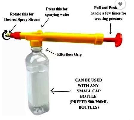 Image of Adjustable High Pressure Spray Gun for Bottle with Brass Nozzle, Universal Manual Sprayer Gun for Plants, Garden, Pesticide, Car Wash & Cleaning (Pack of 2, Bottle Not Included)