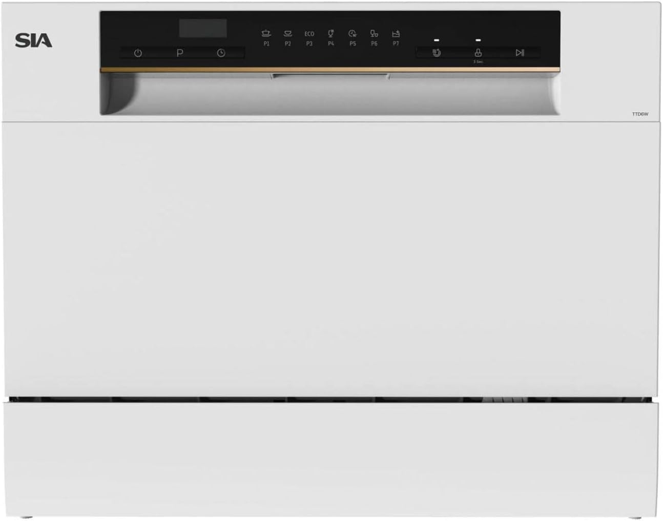 Table Top Dishwasher In White, 6 Places 6 Programmes LED Display 24