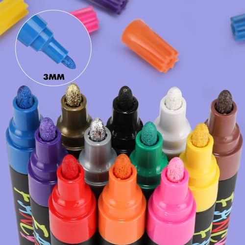 Acrylstifte für Steine von RATEL, wasserfest, 20 Farben, 3mm