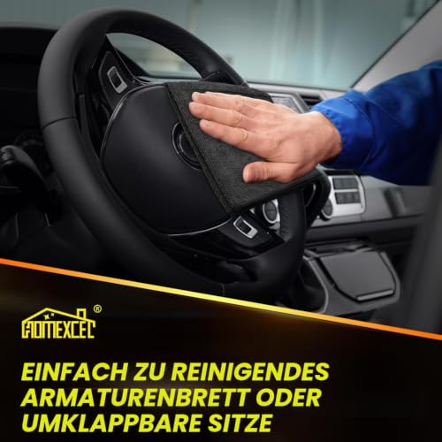 HOMEXCEL Mikrofaser-Reinigungstücher, 12 Stück, Premium-Mikrofaser-Handtuch für Autos, Ultra-saugfähig, fusselfrei, streifenfrei… – Ansicht 5