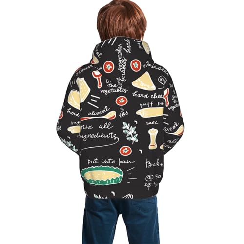 Vegetable Quiche Kid Hoodies Boys Sweatshirts Girls Pullover with Pocket4
