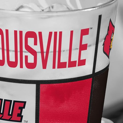 Image of Logo Brands NCAA oz Stained Glass Pint Glass - 3D Embossed Logo & Bold Team Colors - Durable Sports Fan Beer Glass for Home, Bar & Tailgates