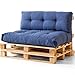 Cuscino per pallet, in 3 colori alla moda, cuscino per sedia, cuscino per schienale o come set di cuscini per pallet, cuscino per sedia (cuscino per schienale (120 x 40 x 16 cm), blu)