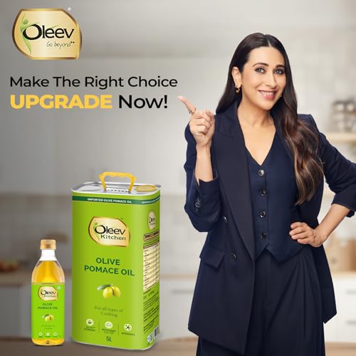 Oleev Olive Pomace Oil, for Everyday Healthy Cooking, Tin, 5L