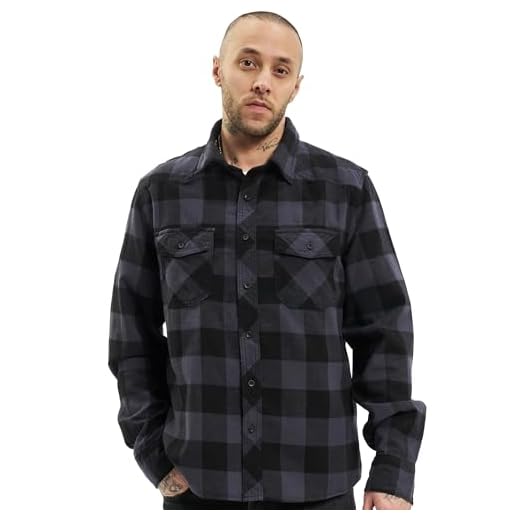 Brandit Check Shirt Long Sleeve, color: black/grey, size: 3XL