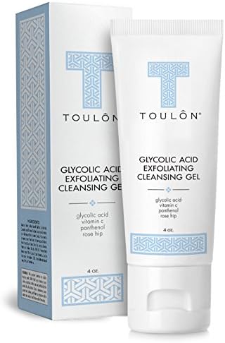 TOULON Glycolic Acid Facial Cleanser: Alpha Hydroxy Face Wash with AHA, Vitamin C & Rose Hip to Exfoliate Dry, Sensitive Skin for Women & Men