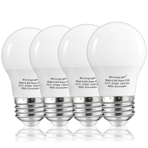 MorningLight A15 Ceiling Fan Light Bulb 60 Watt Equivalent, 6.5W Dimmable LED Light Bulbs, 2700K...