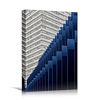Canvas Wall Art White Building Pattern Abstract Architecture & Maps Building Chic Home Office Photography - 12x18 inches