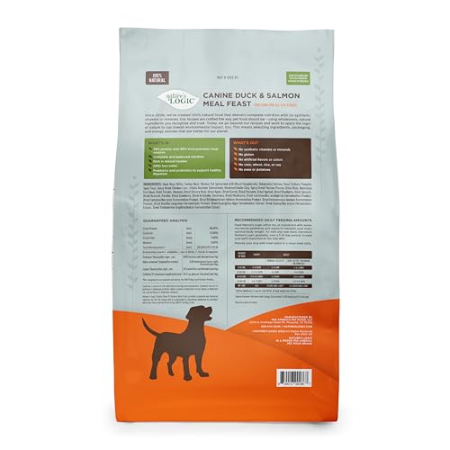 Image of NATURE'S LOGIC Dry Dog Food - Duck & Salmon Meal Feast Dry Kibble, 25 lb
