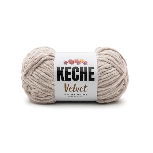 Keche Velvet Yarn for Crocheting, Soft Chenille Bulky Baby Blanket