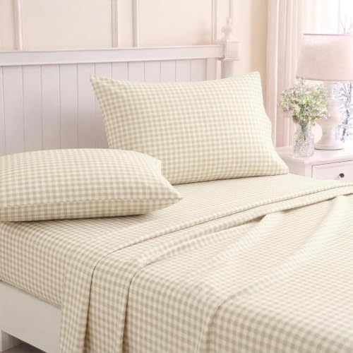 Image of Laura Ashley - Queen Cotton Flannel Sheet Set with Pillowcases