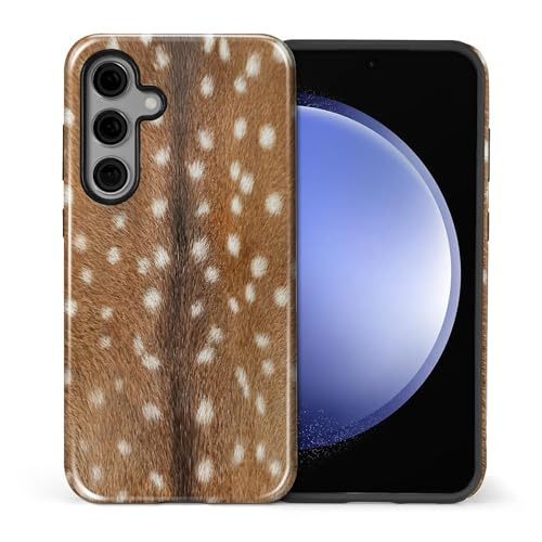 Coque de téléphone silicone Samsung S24 style nature cerf marron