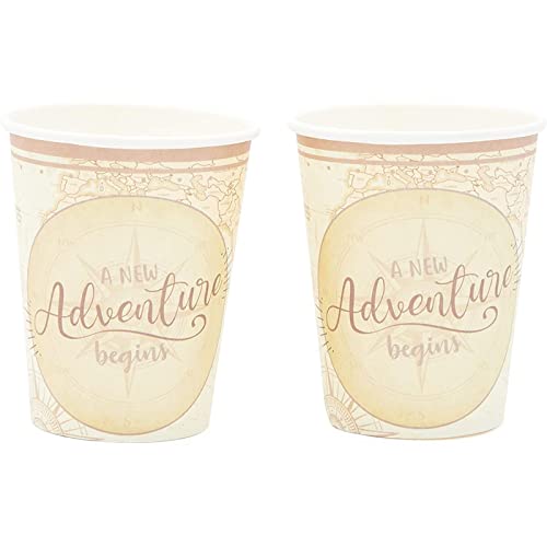 170 Piece A New Adventure Begins Party Decorations For Baby Shower, Graduation, Serves 24 Includes Travel-Themed Plates, Napkins, Cups, Tablecloth And Banner #TOP3
