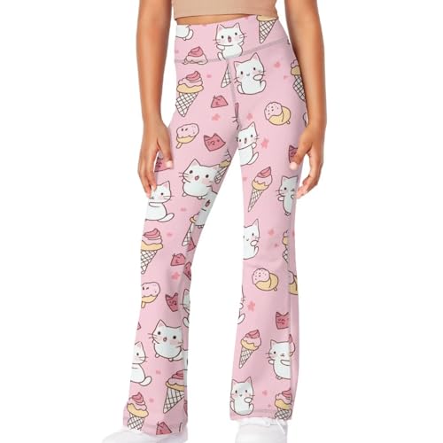 Image of Girls Flare Leggings Cute Bell Bottoms for Teen Girls Wide Leg Sweatpants for 5-14 T