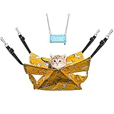 【Metallhaken】Die Katze hängebrücke wird mit 4 verstellbaren Riemen mit Metallhaken geliefert. Sie können die Metallhaken um den Käfig hängen. Sie können die Katzenhängematte auch unter einem Stuhl oder an anderen Stellen mit vier Ecken befestigen. Dies spart Platz und lässt auch kleine Tiere einen bequemen Platz haben.