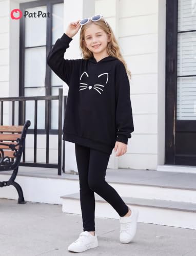 Image of PATPAT Girls 2 Piece Outfits Long Sleeve Hoodie and Leggings Clothing Set Outfits for Girls 4-12Y Fall /Winter Outfits