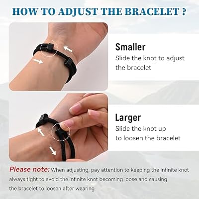 TempBeau Love Knot Bracelet Gift for Men - Braided Cord Rope Bracelets for Men, String Bracelet with Meaningful Infinity Knot Valentines Anniversary Birthday Jewelry Gift for Man Husband Boyfriend Son