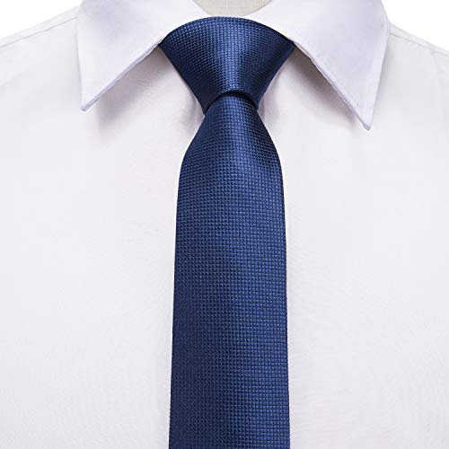 Dubulle Boys Dark Blue Self Tie Necktie With Pocket Square For Graduation #TOP1