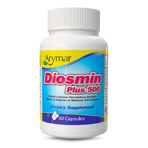Arymar Diosmin Plus 500 mg 200 mg Hesperidin and B-Complex 60 Capsules