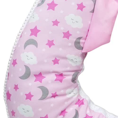 Capa De Almofada Para Amamentação Bebê Constelação Rosa