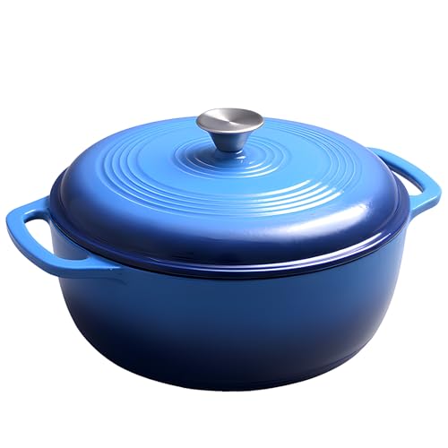 DYHQQ Horno Holandés De Hierro Fundido Esmaltado Horno Holandés Resistente con Tapa Y Asas Dobles Olla para Cocinar con Distribución Uniforme del Calor Olla Antiadherente Ideal para Estofar