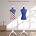 HOMBOUR Dress Form Mannequin Torso, Female Sewing Bust Manikin Body, Pinnable Dressmaker Form with Wooden Tripod Base Stand for Display, Blue