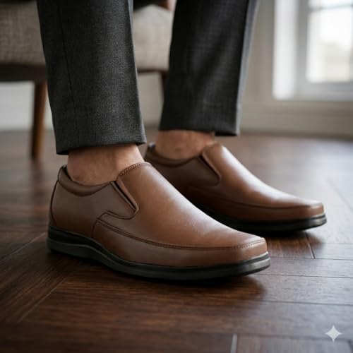Image of Leatherful Formal Moccasin Shoes for Men | Full Grain Genuine Leather | PU Sole & Nappa Lining | Office | Party | Smart Casual YKMC