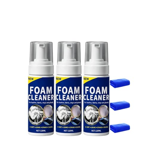 Deep Clean Foam Cleaner, Car Interior Cleaner For Leather Fabric Plastic (3Pcs)