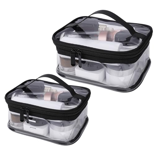 Borsa da Toilette da Viaggio Trasparente Trousse Trucchi Grande Beauty Case Pochette per Uomo Donna, 2 Pezzi Trousse Resistente all'Acqua per Toilette Accessori