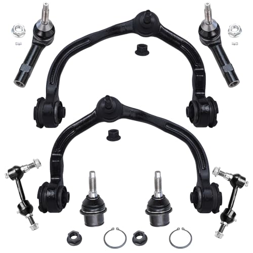 Image of Detroit Axle - 8pc Front End Suspension Kit for 2003-2004 Ford Expedition Lincoln Navigator 2 Upper Control Arms w /Ball Joints 2 Lower Ball Joints 2 Sway Bar Links 2 Outer Tie Rods Replacement