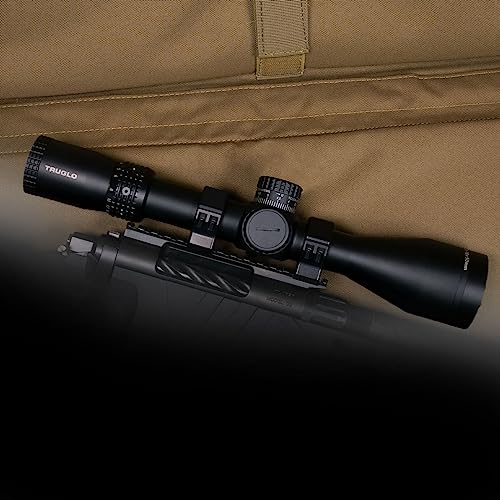 Image of TRUGLO TX6 FFP Tactical Hunting Shooting Durable Waterproof Fogproof Shock Resistant One-Piece 30mm Aluminum Tube Illuminated MRAD Mil-Dot Reticle Riflescope | 3 inch Sunshade Included