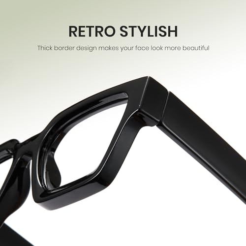 Image of Cyxus 99% Oversized Blue Light Blocking Glasses Women Men Chunky Rectangle Chic Preppy Frame Computer 8143