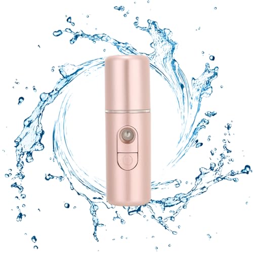 Rociador de niebla facial nano, humidificador hidratante portátil, rociador facial de niebla fría hidratante recargable por USB(Rosado)