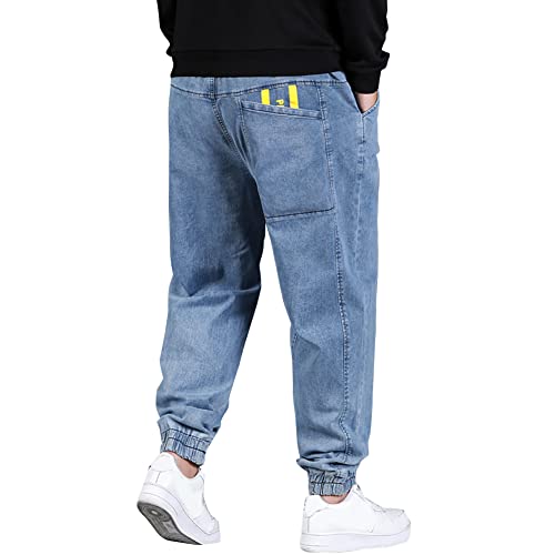 XYGJZ Men's Denim Jogger Pants Loose Fit Casual Jeans Trousers