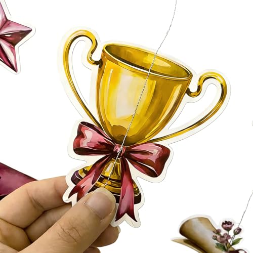 Image of Maroon Gold Graduation Party Hanging Streamer Floral Burgundy Gold Star Grad Cap Garland Banner for Congrats Grad Class of 2026 You Did It We are So Proud of You Themed Party Decorations Supplies