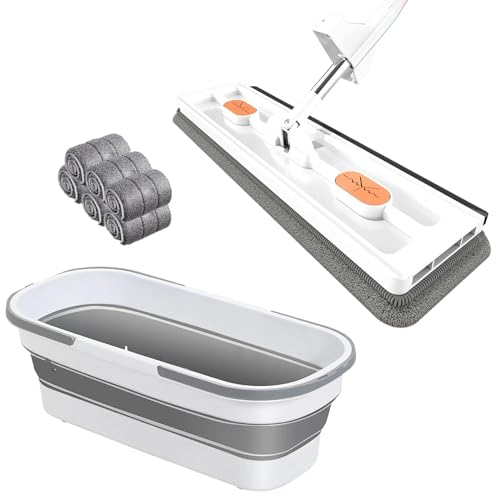 2024 Large Flat Mop and Scalable Bucket with Wheels,360 Degree ...