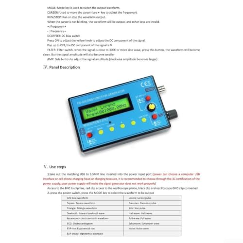 Generador de funciones DDS con pantalla LCD y 15 formas de onda para pruebas de laboratorio 4