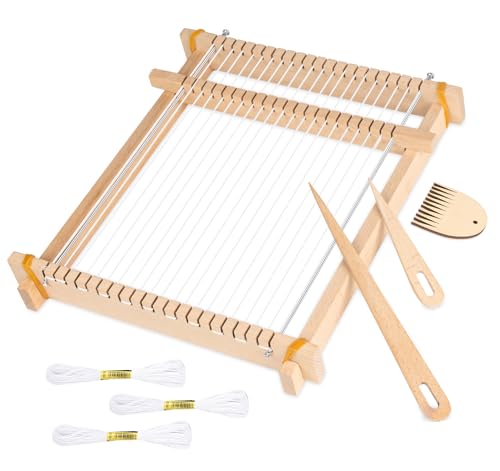 Lemonfilter Weaving Loom for Kids Ages 6 8 10 9.45 x 11 Wooden Frame Loom Arts and Crafts kit for Adults DIY Hand-Knitting Arts Crafts for Girls Beginners Birthday Gift