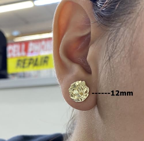 14k gold plated brass nugget earing with heart and round all different size and different design2