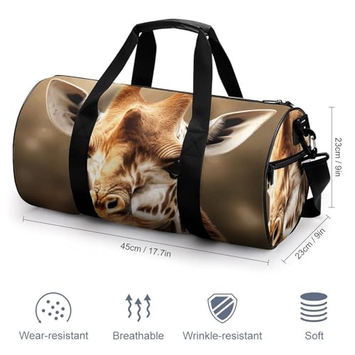 Travel Duffle Bag African Giraffe Weekender Bags for Women Large Capacity Travel Overnight Bags Foldable Carry On Tote Bags Lightweight Sport Gym Bag For Travel/Gift, 17.7in/9in/9in, white2