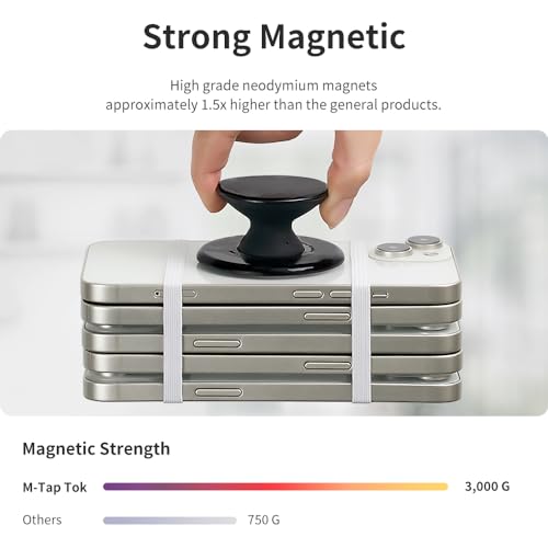 Image of Sinjimoru for MagSafe Phone Grip, Soft Silicone Magnetic Finger Grip for iPhone 17 /16 /15 /14 /13, Comfortable One-Touch Holding, M-Tap Tok Lavender