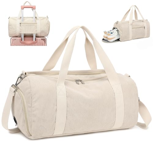 BTOOP Duffle Bag for Gym Sports Women Girls Workout Travel Bag Weekender with Shoe Compartment and Wet Pocket