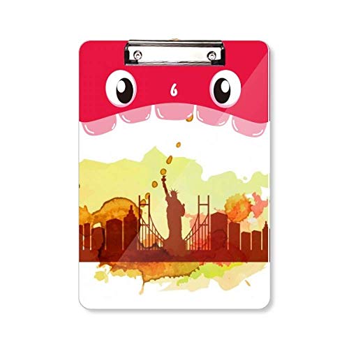 Porte-bloc aquarelle A4 rigide pour écrire debout sans table avec motif New York