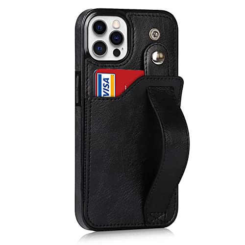 Housse iPhone 12 Pro Max cuir portefeuille étui protection avec sangle stand