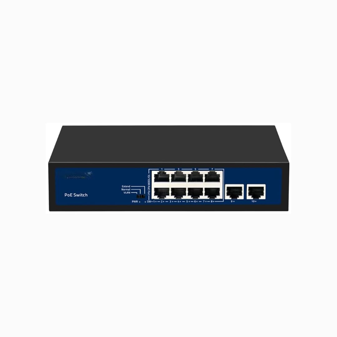 10 Port Fast Ethernet PoE Switch with 8 PoE Ports & 2 Uplink Ports 10/100 Mbps 30W Per Port Plug & Play Network Switch for IP Camera & CCTV-image-33